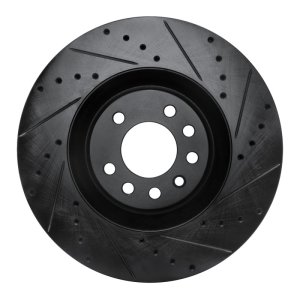 Saab 9-3 Brake Rotor (1) - Front Right - R1 Concepts - Drill & Slot - Black - `08-`11